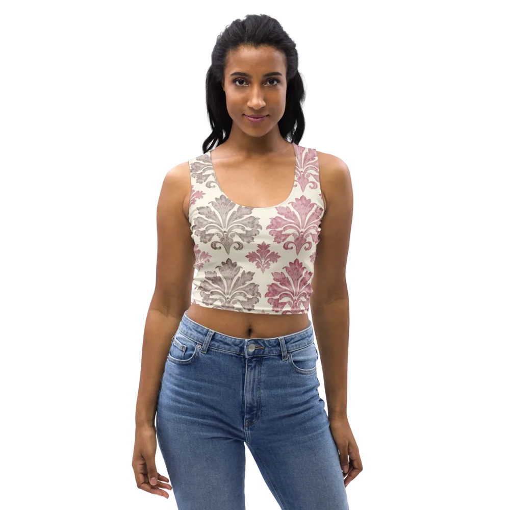 Rosewater Acanthus on Crop Top — Front