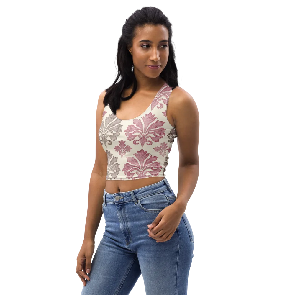 Rosewater Acanthus on Crop Top — Left Front