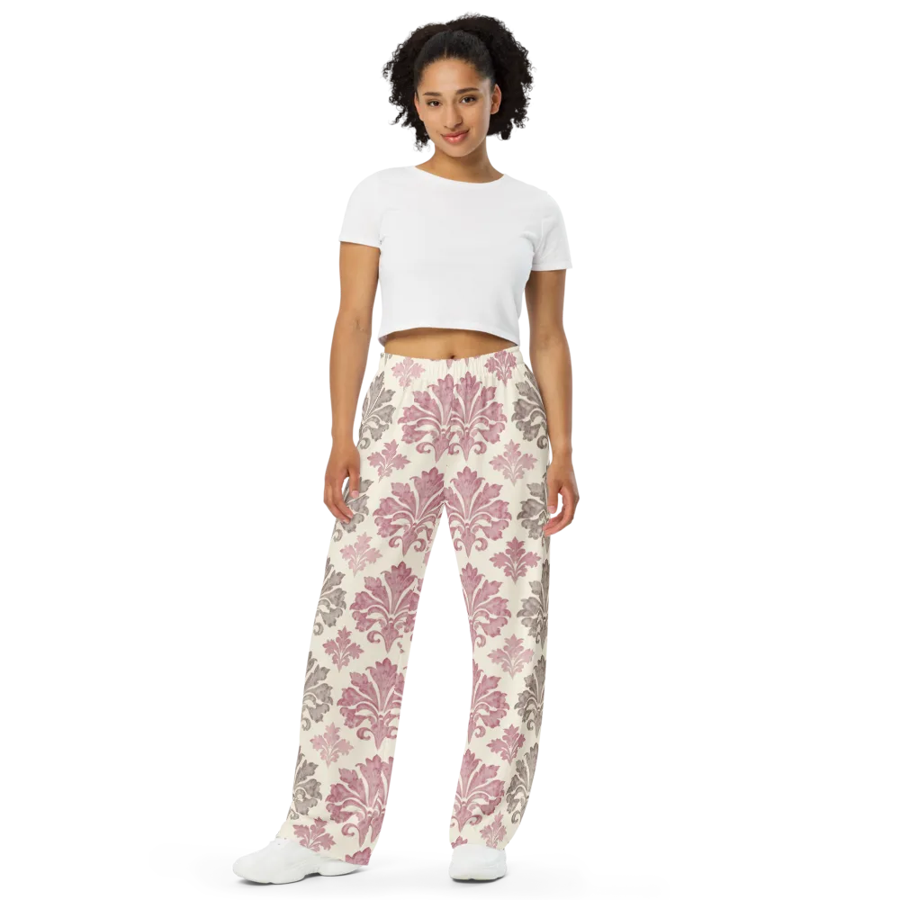 Rosewater Acanthus on Wide-Leg Pants — Front