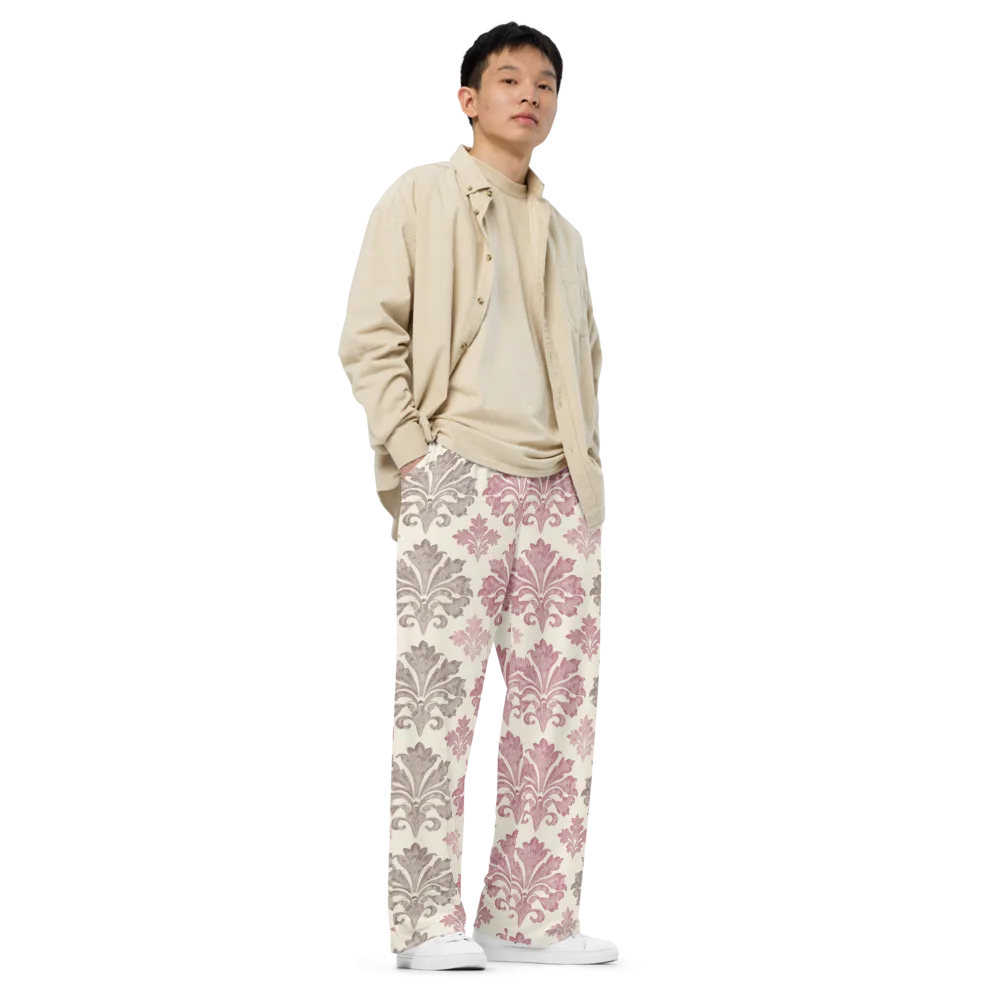 Rosewater Acanthus on Wide-Leg Pants — Right Front