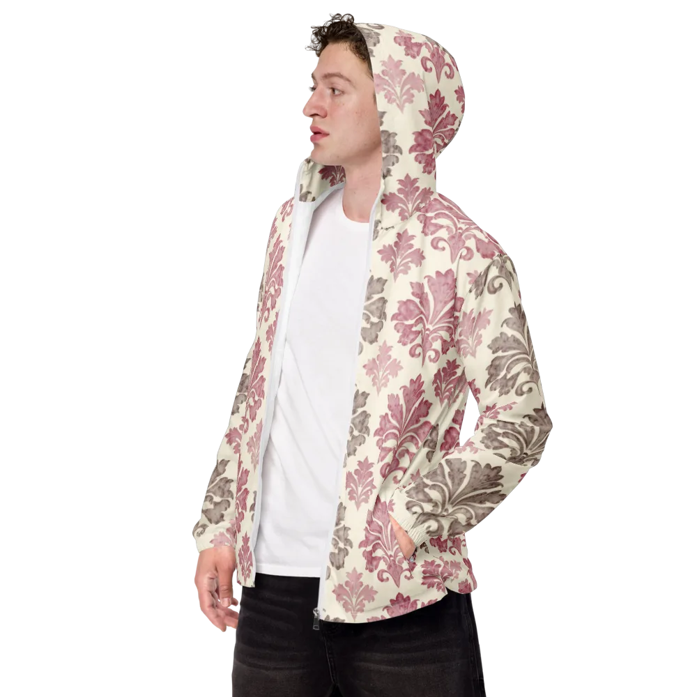 Rosewater Acanthus on Men's Windbreaker — Left Front