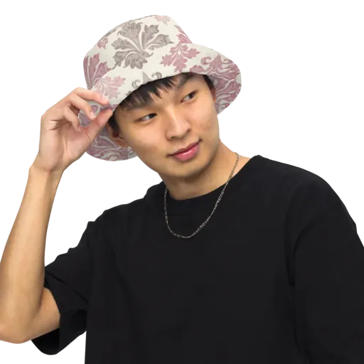 Rosewater Acanthus on a Reversible Bucket Hat