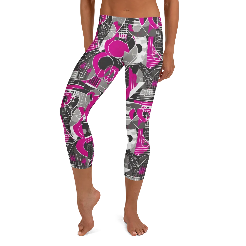 Fuchsia Framework on Capri Leggings — Front