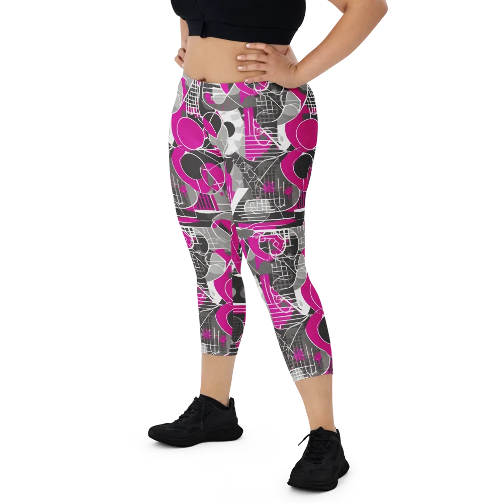 Fuchsia Framework on Capri Leggings — Front