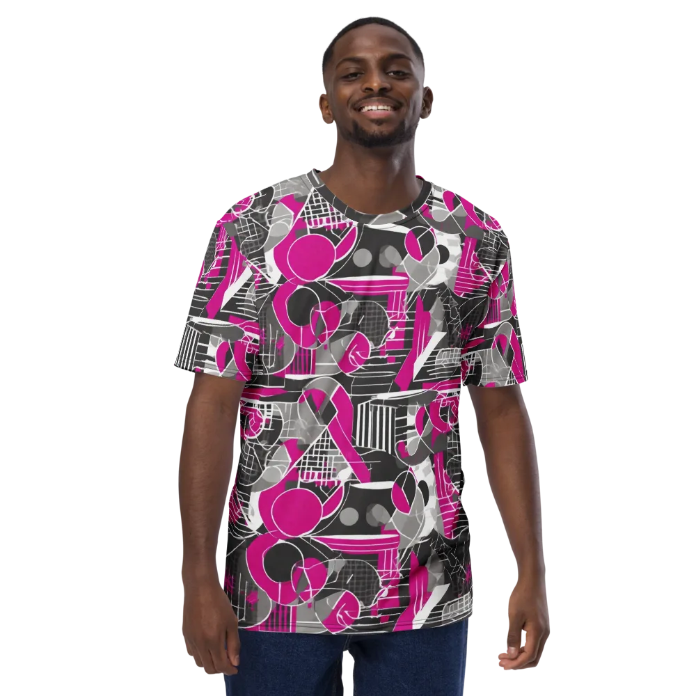 Fuchsia Framework on Men's Crew Neck T-Shirt — Front