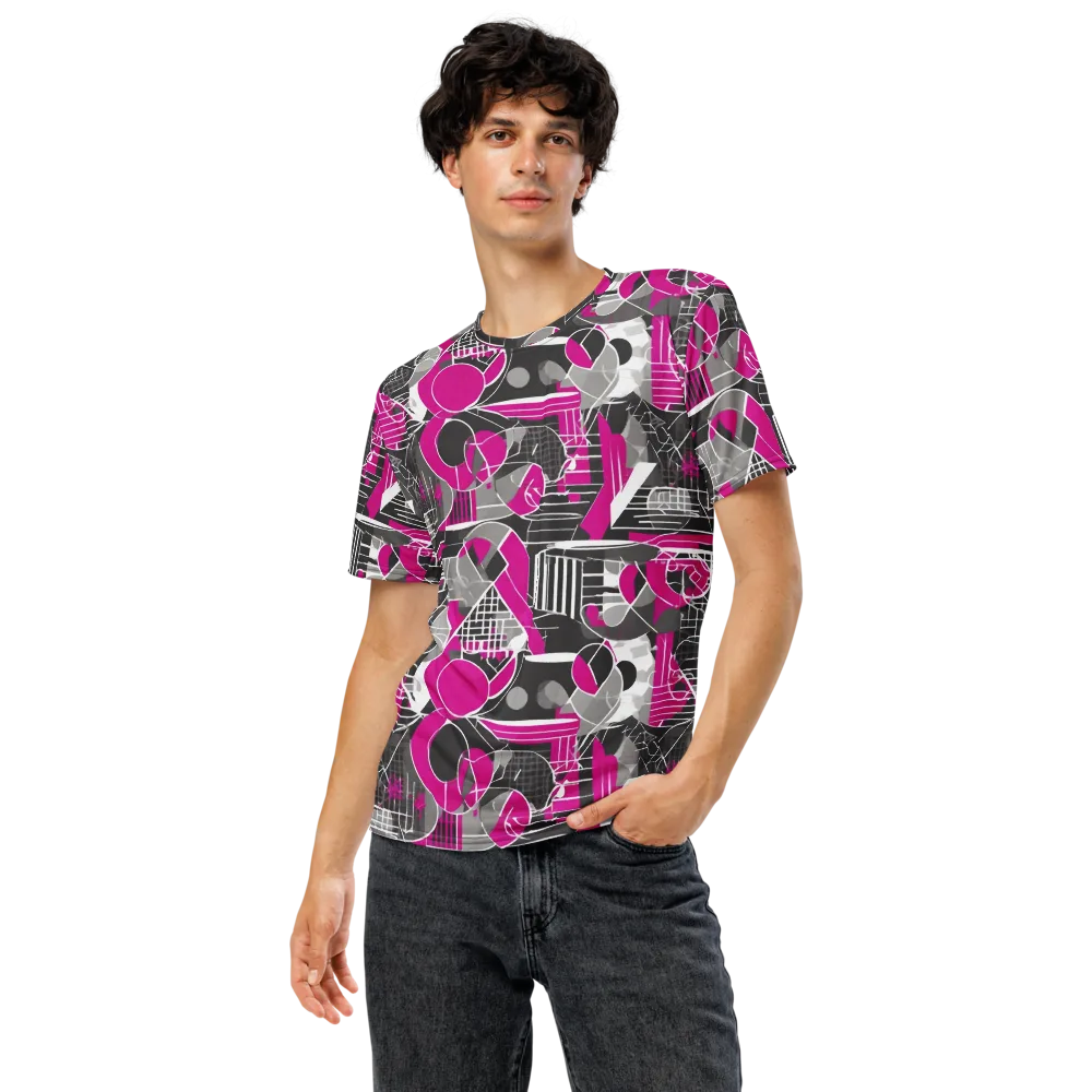 Fuchsia Framework on Men's Crew Neck T-Shirt — Front