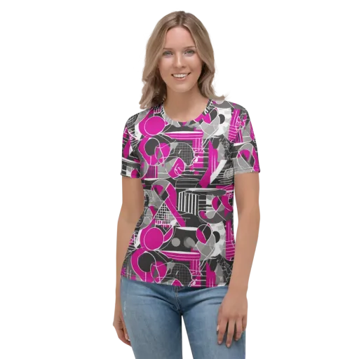 Fuchsia Framework on a Women's Crew Neck T-Shirt