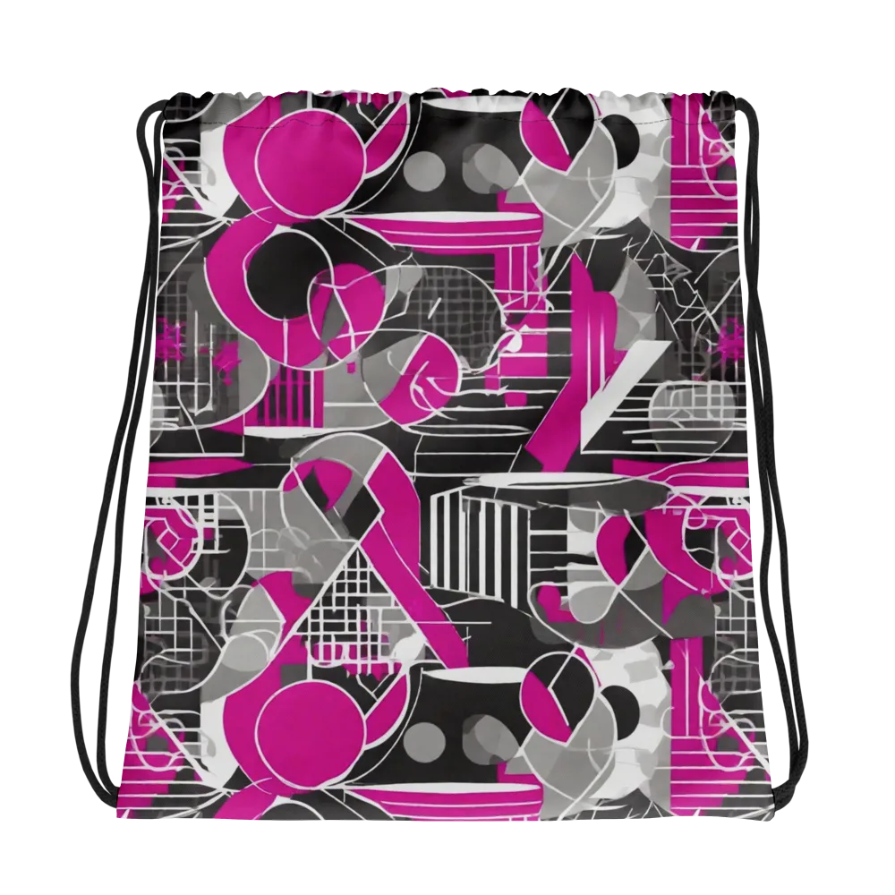 Fuchsia Framework on Drawstring Bag — Photo