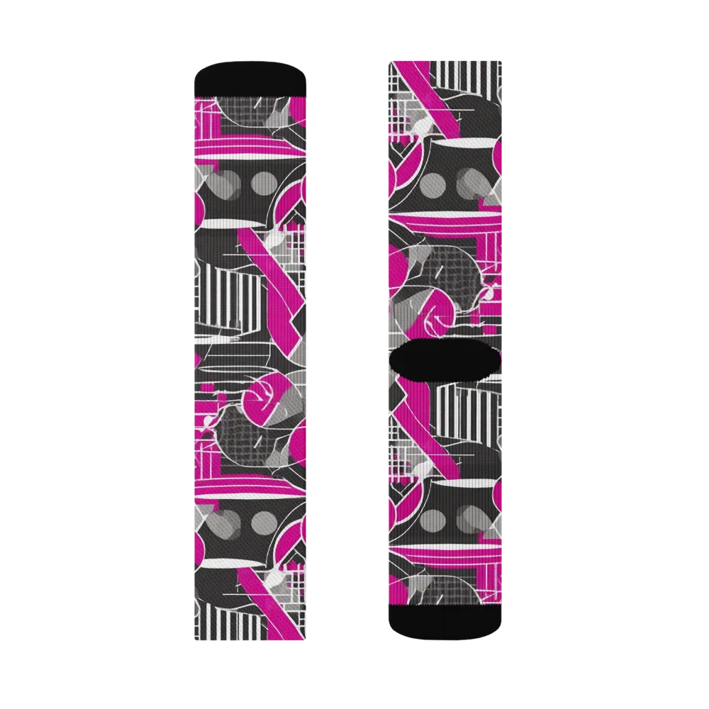 Fuchsia Framework on Socks — Left Sock