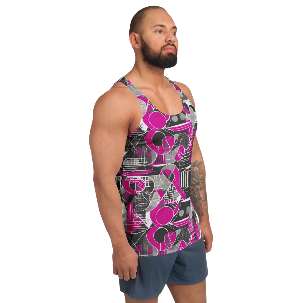 Fuchsia Framework on Men's Tank Top — Right Front