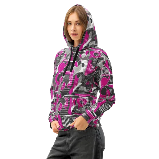 Fuchsia Framework on a Cotton Hoodie
