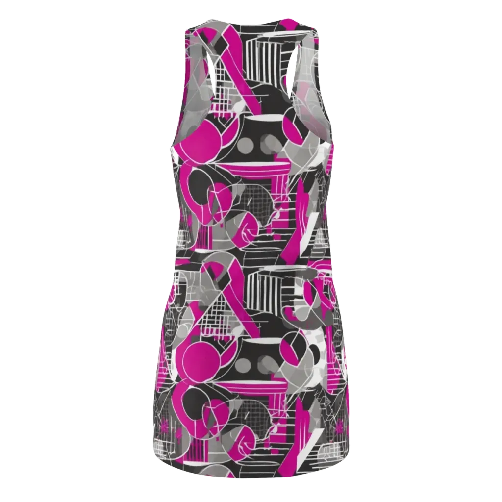 Fuchsia Framework on Racerback Dress — Back
