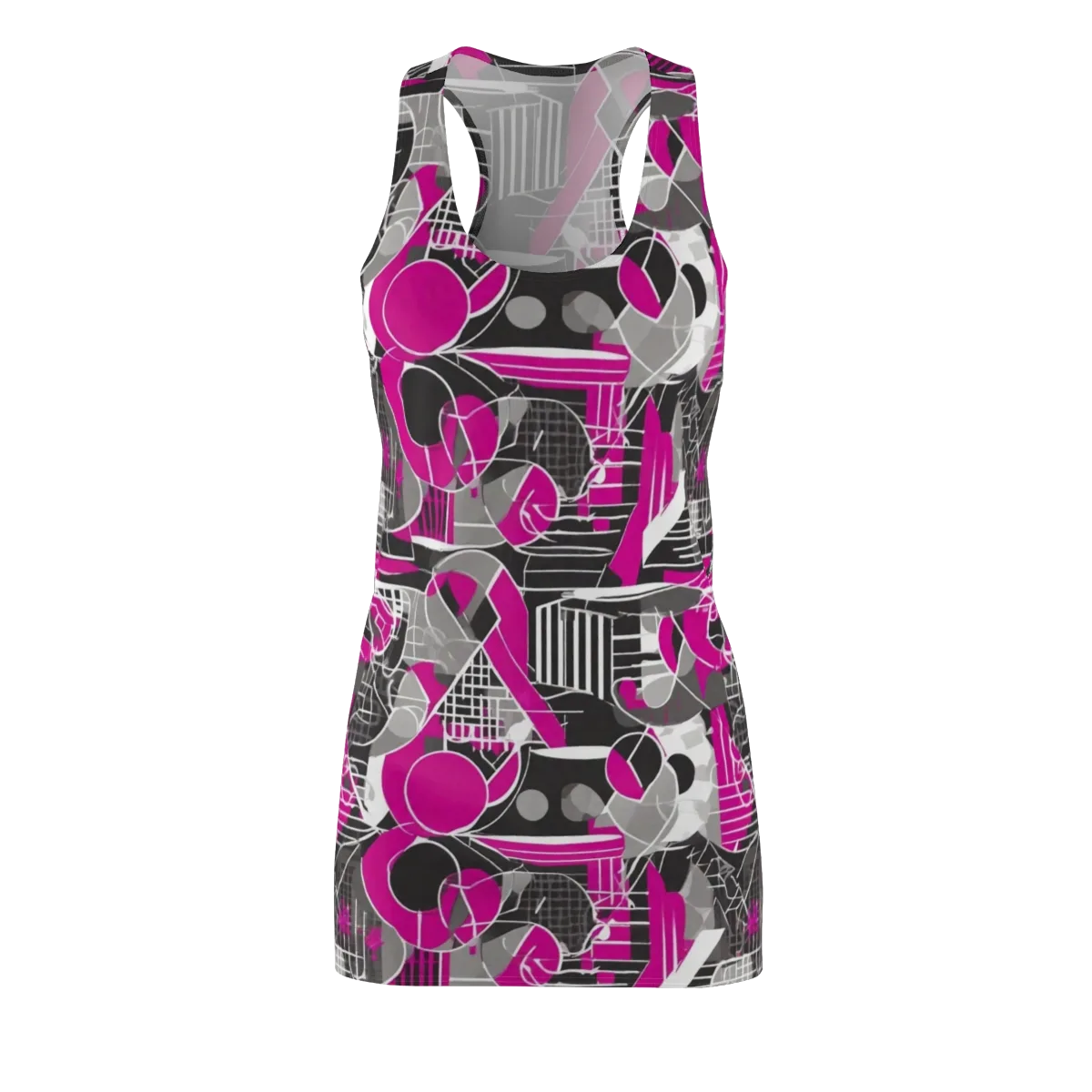 Fuchsia Framework on Racerback Dress — Front