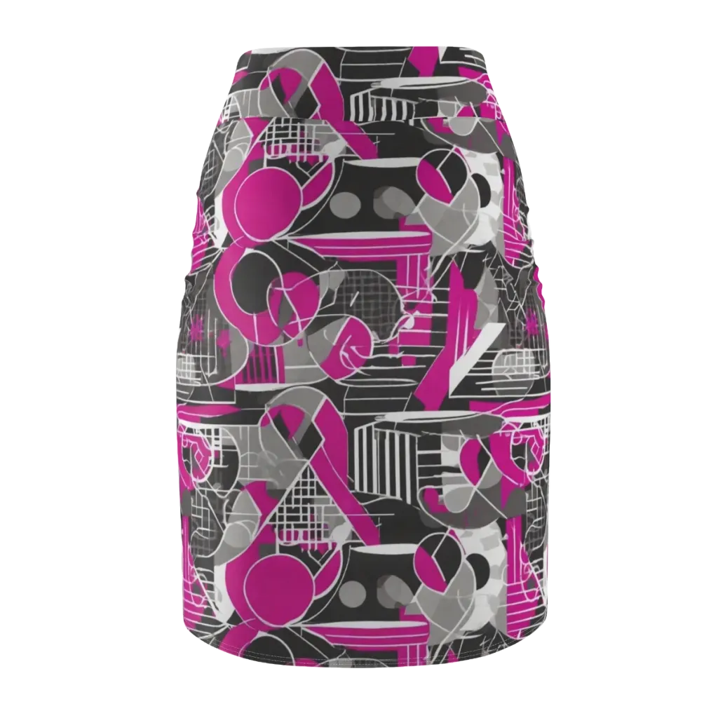 Fuchsia Framework on Pencil Skirt — Back