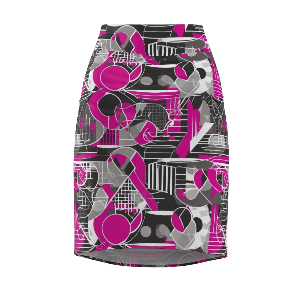 Fuchsia Framework on Pencil Skirt — Front