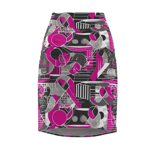 Fuchsia Framework on a Pencil Skirt