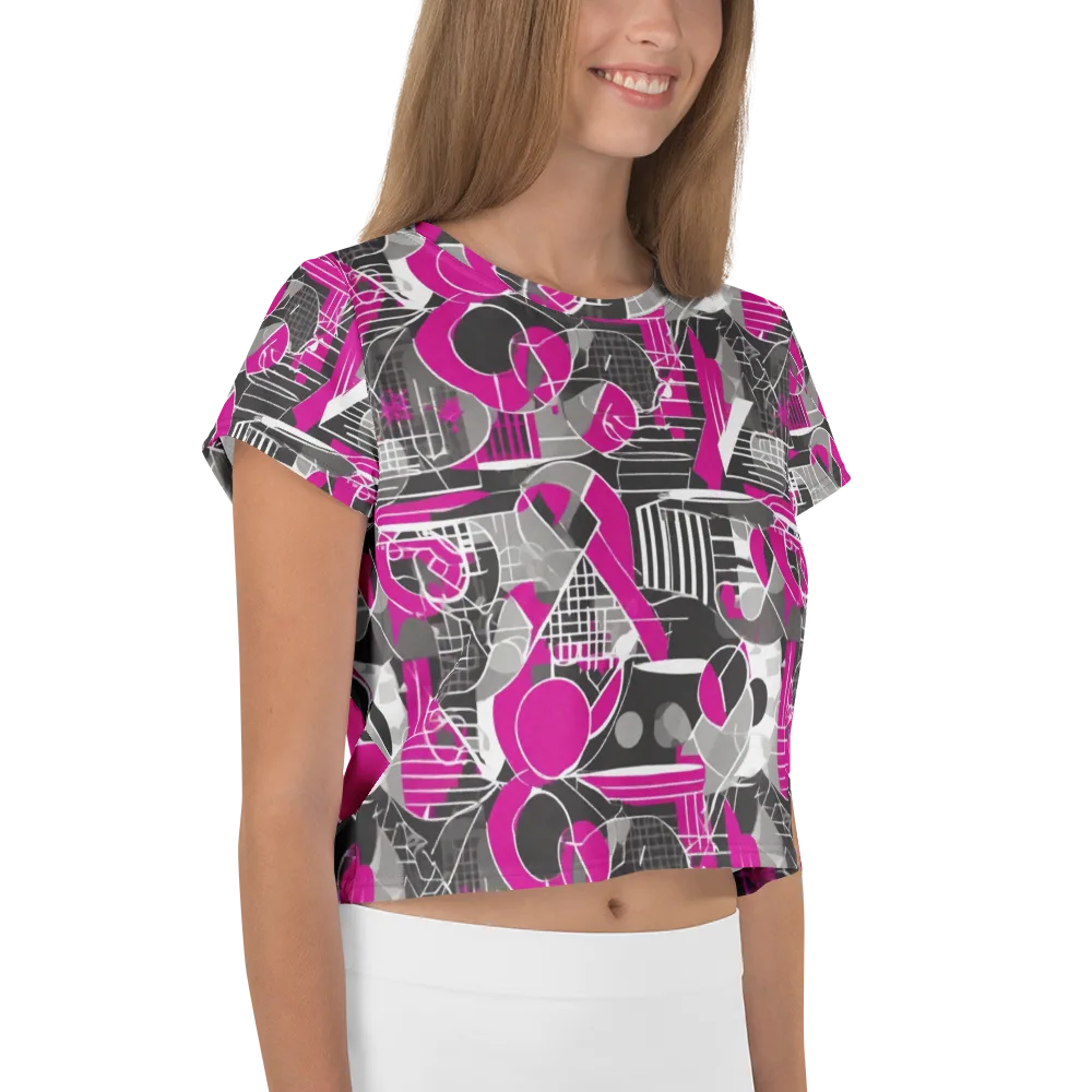 Fuchsia Framework on Crop Tee — Right