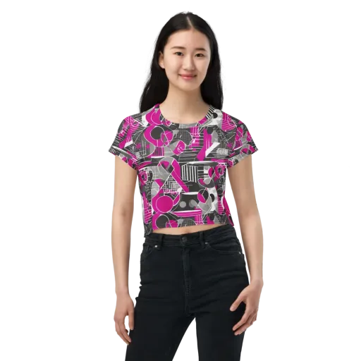 Fuchsia Framework on a Crop Tee