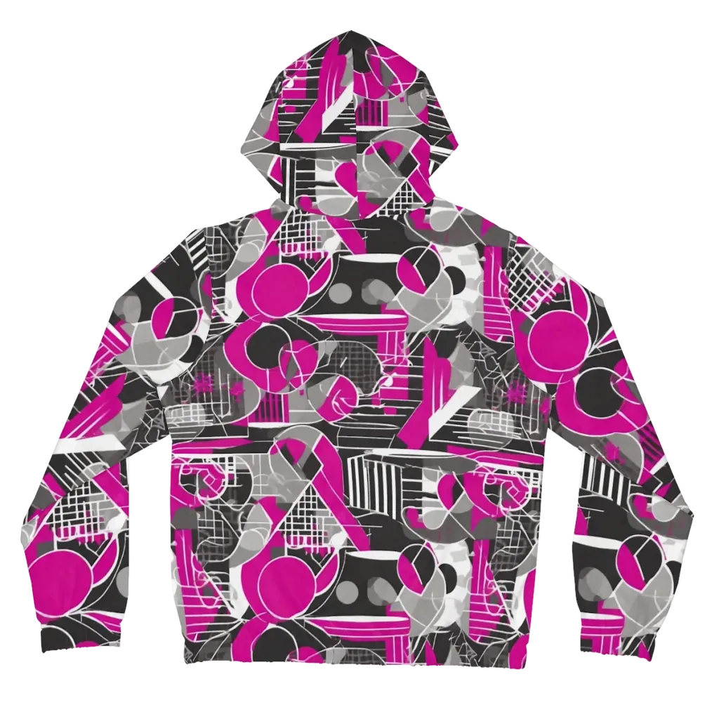 Fuchsia Framework on Women's Full-Zip Hoodie — Back