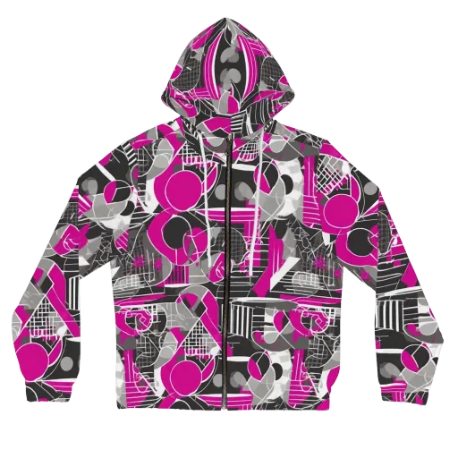 Fuchsia Framework on a Women's Full-Zip Hoodie