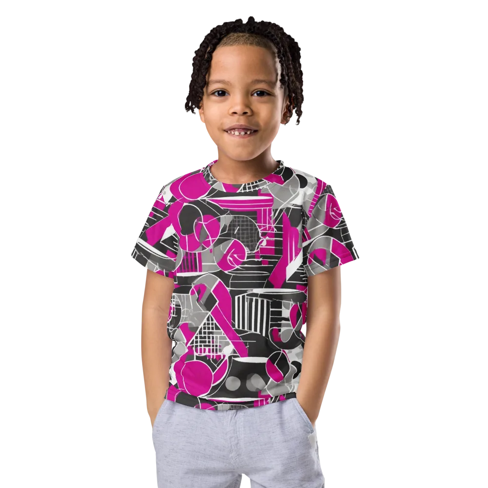 Fuchsia Framework on Kids Crew Neck T-Shirt — Front