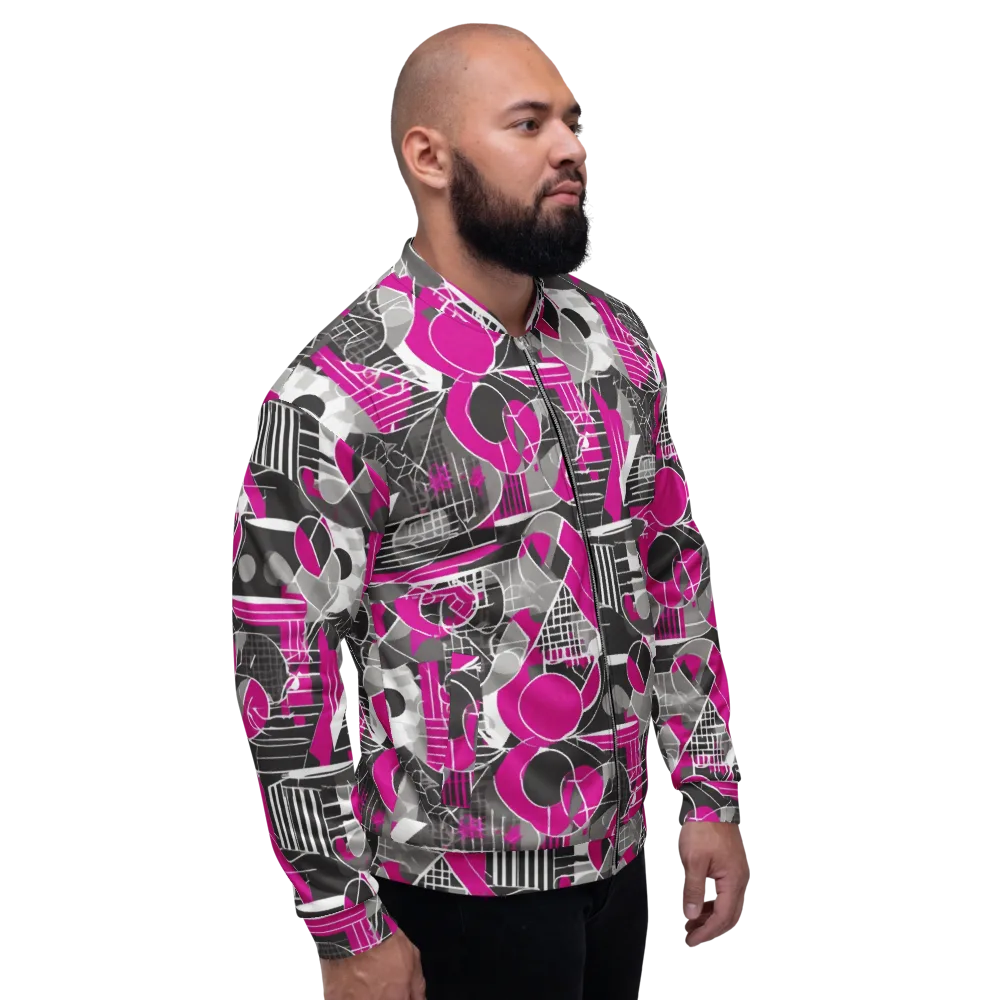 Fuchsia Framework on Bomber Jacket — Right