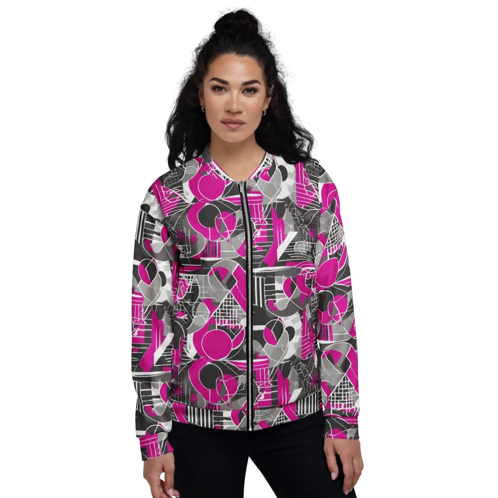 Fuchsia Framework on Bomber Jacket — Front