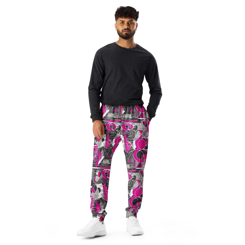 Fuchsia Framework on Men's Joggers — Front