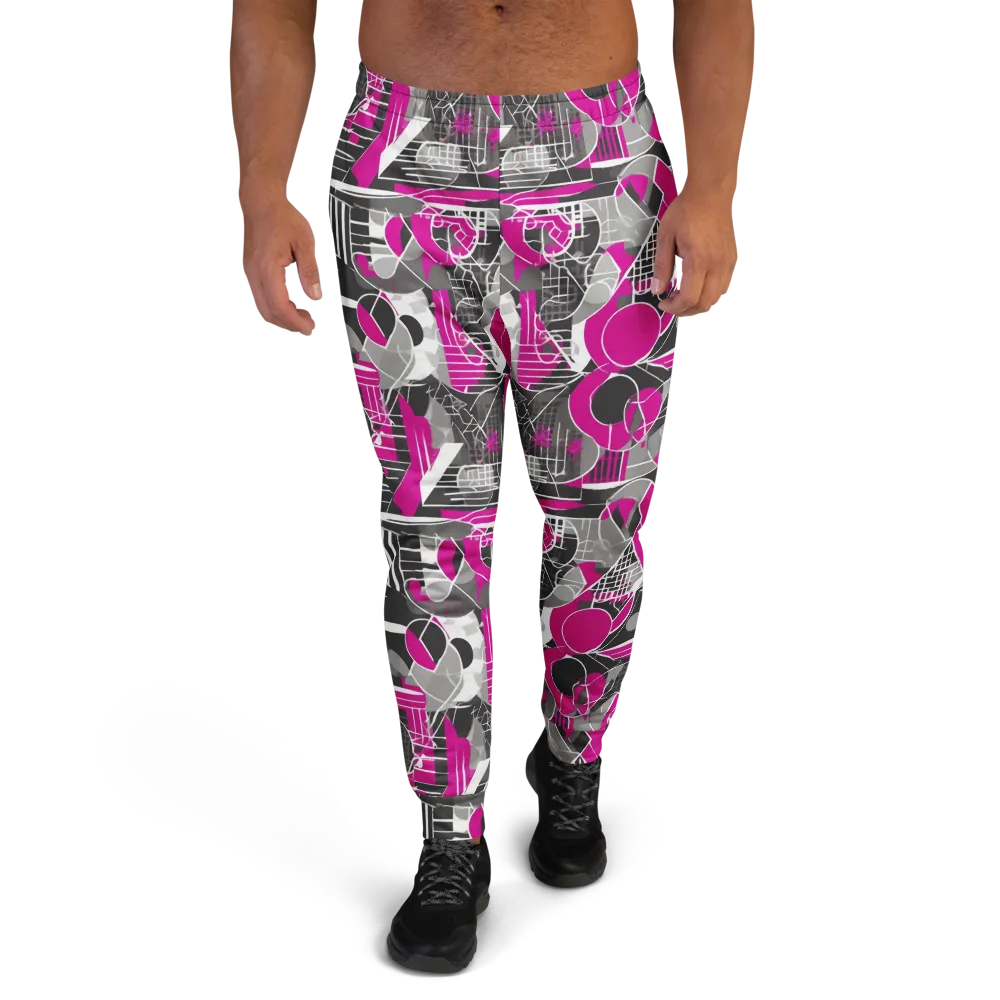 Fuchsia Framework on Men's Joggers — Front
