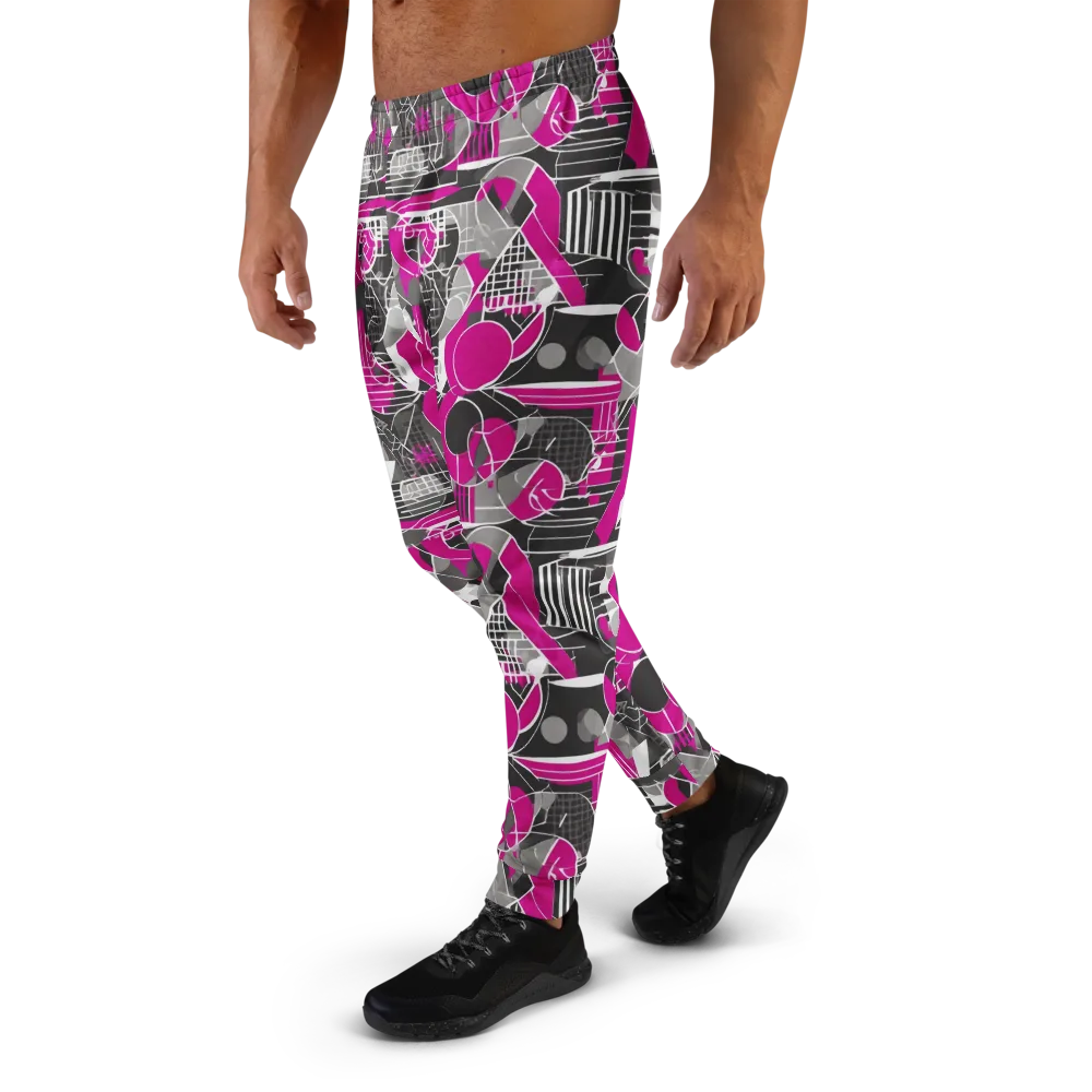 Fuchsia Framework on Men's Joggers — Left