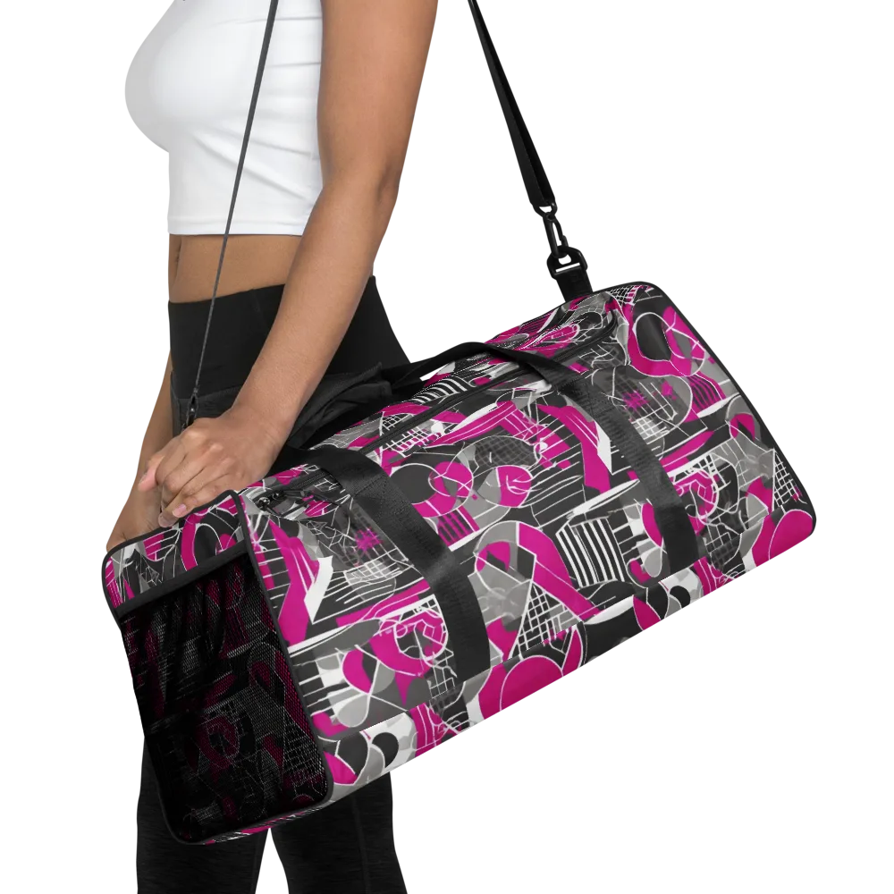 Fuchsia Framework on Duffle Bag — Front