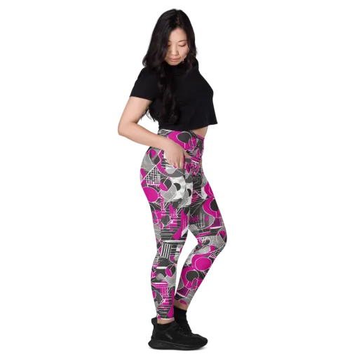 Fuchsia Framework on a Leggings with Pockets