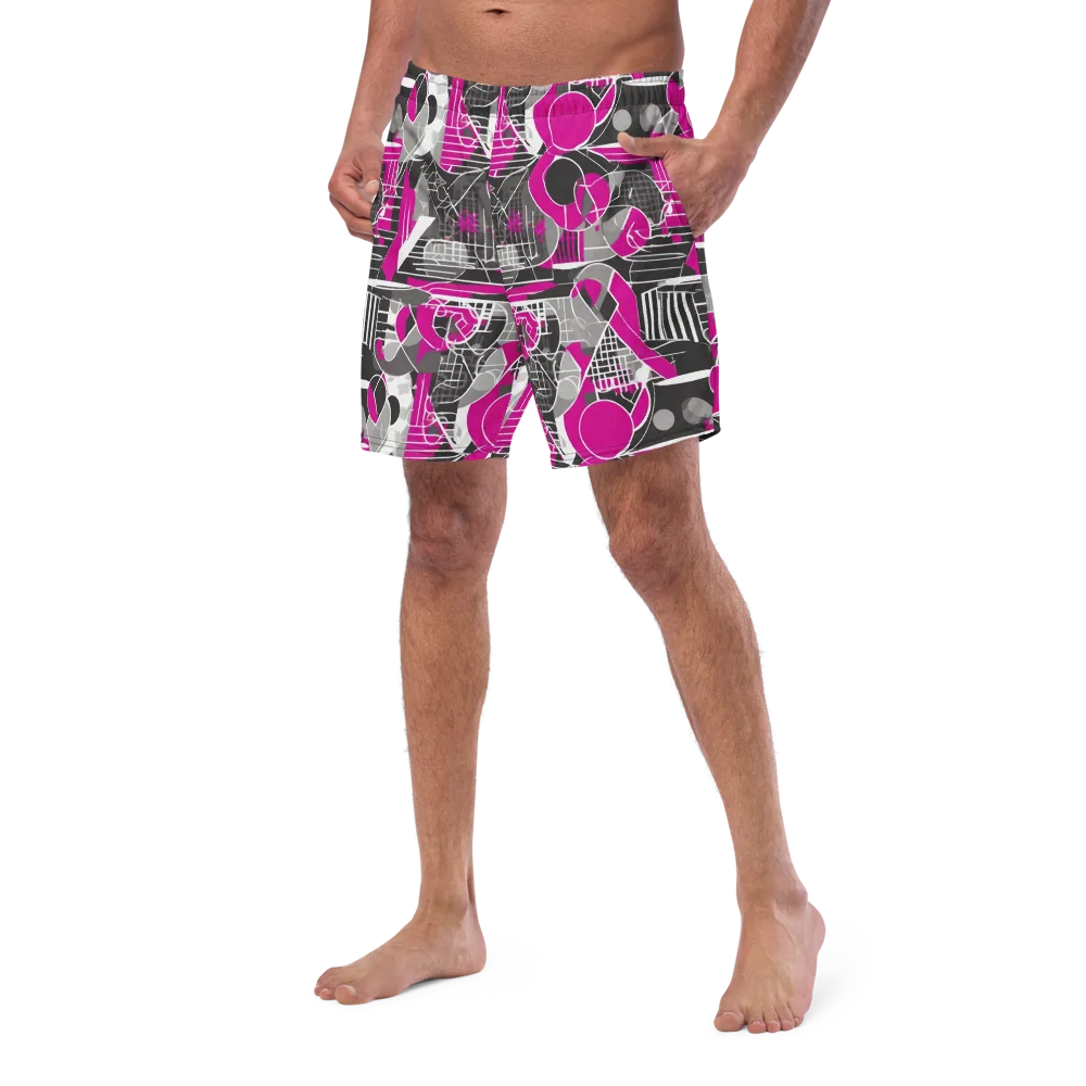 Fuchsia Framework on Swim Trunks — Left Front