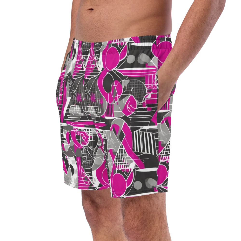 Fuchsia Framework on Swim Trunks — Left Front