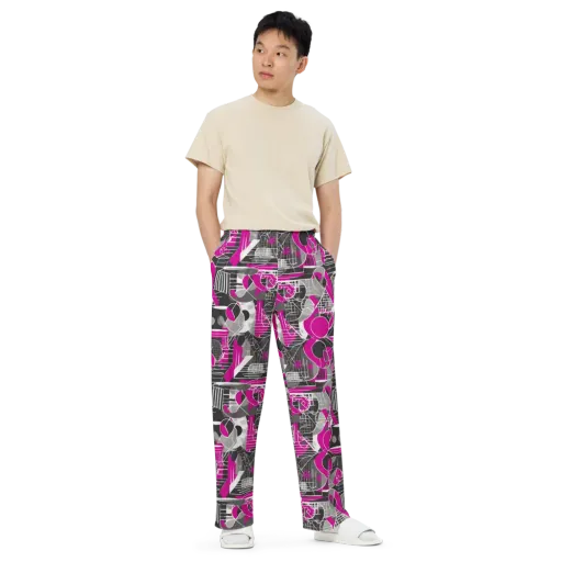 Fuchsia Framework on a Wide-Leg Pants