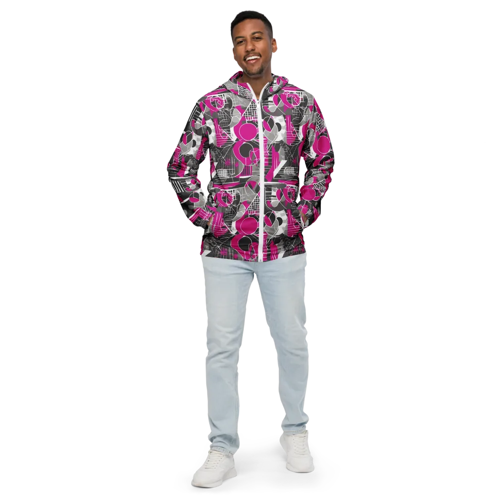 Fuchsia Framework on Men's Windbreaker — Front