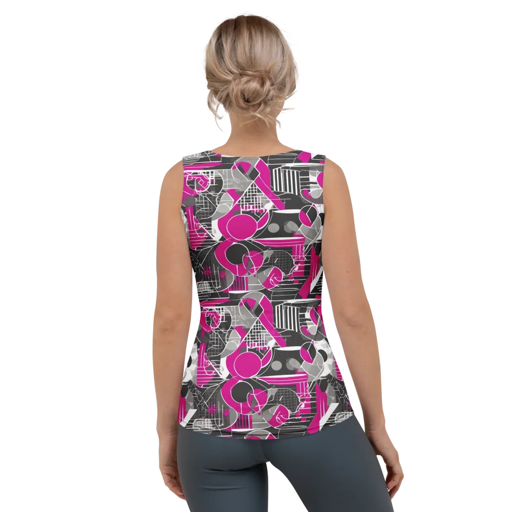 Fuchsia Framework on Women's Tank Top — Back