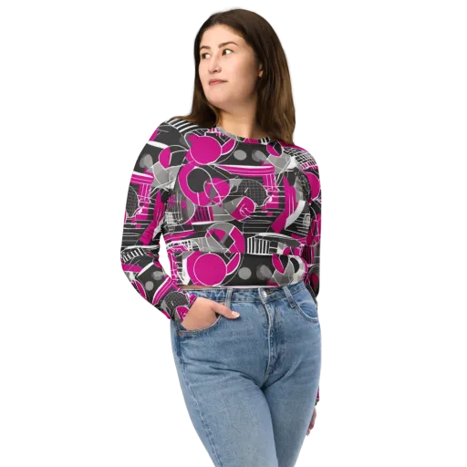 Fuchsia Framework on a Long Sleeve Crop Top