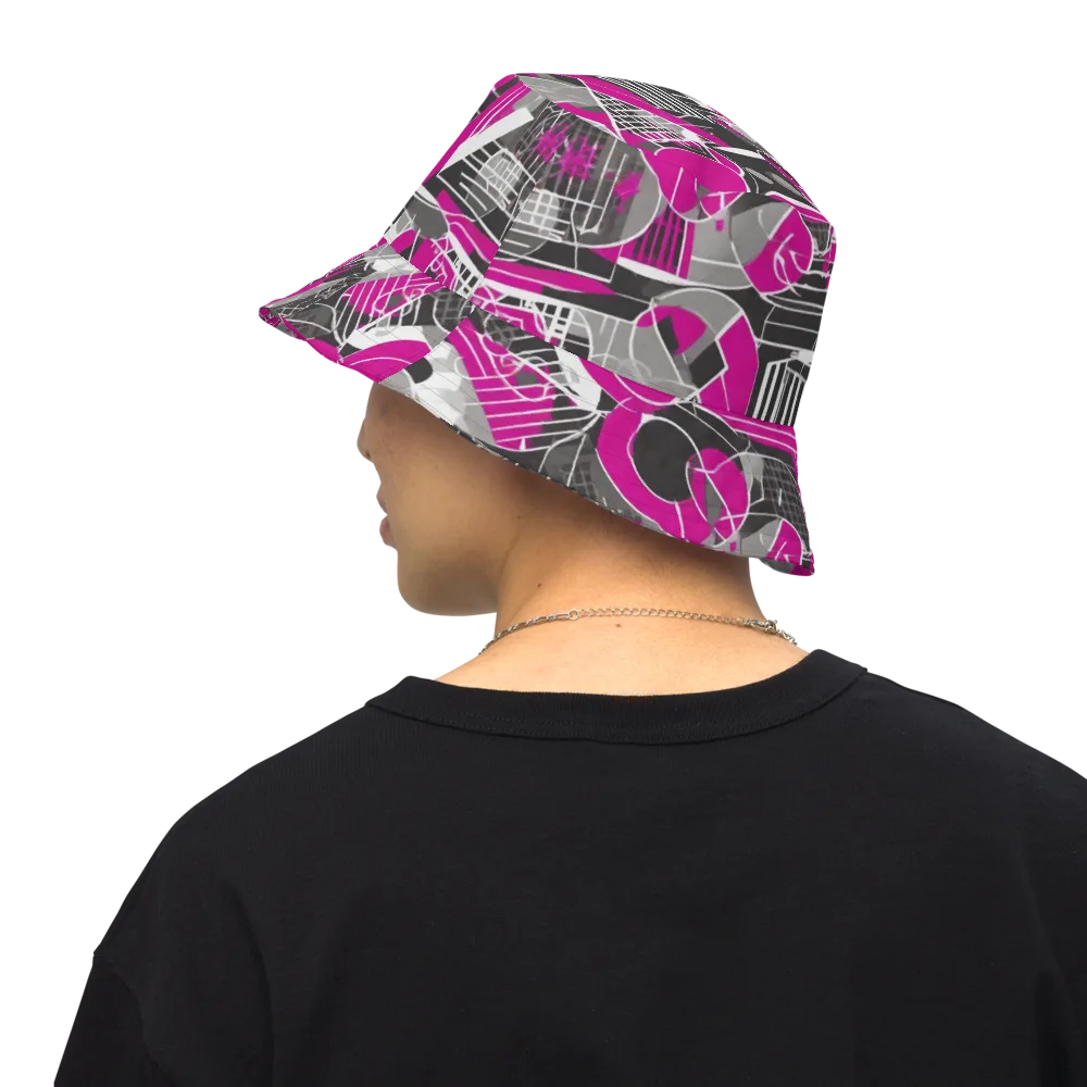 Fuchsia Framework on Reversible Bucket Hat — Back Inside