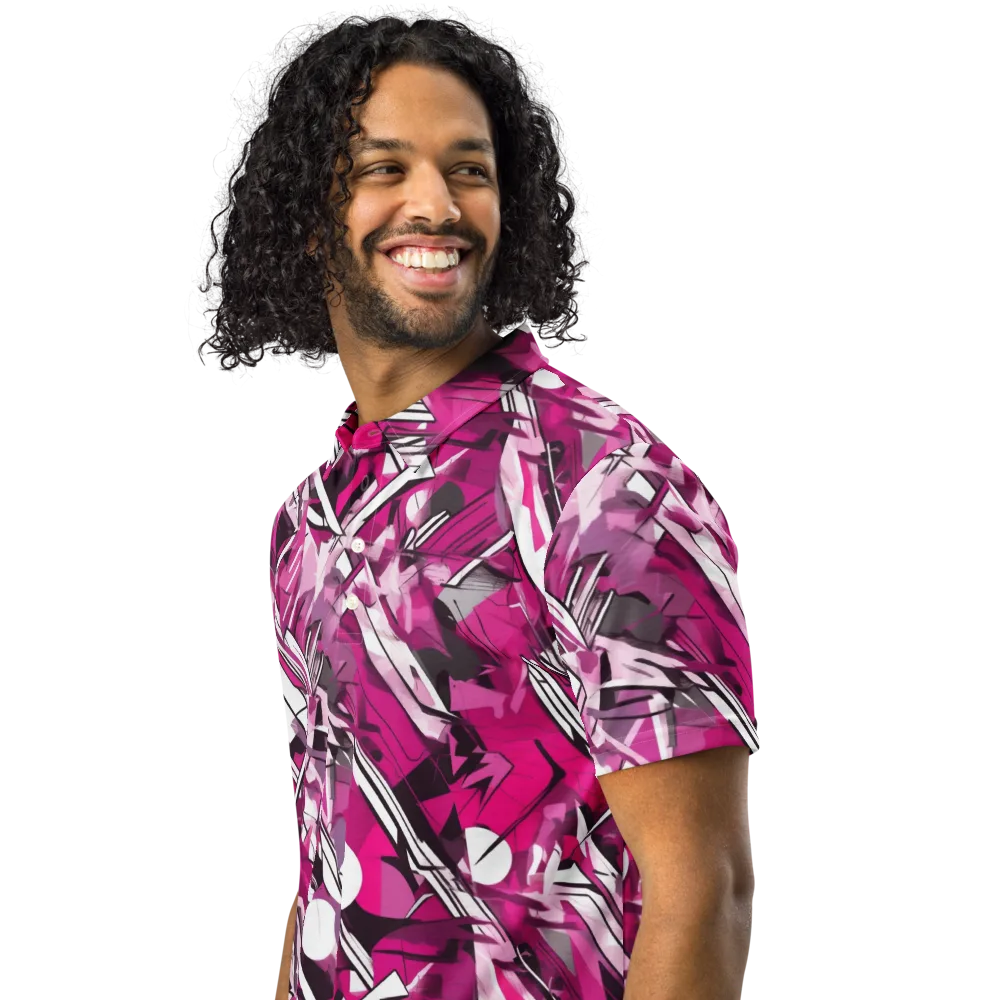 Hotwire Bloom on Men's Slim Fit Polo Shirt — Left Front