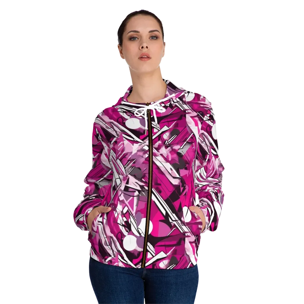 Hotwire Bloom on Women's Full-Zip Hoodie — Front On Person