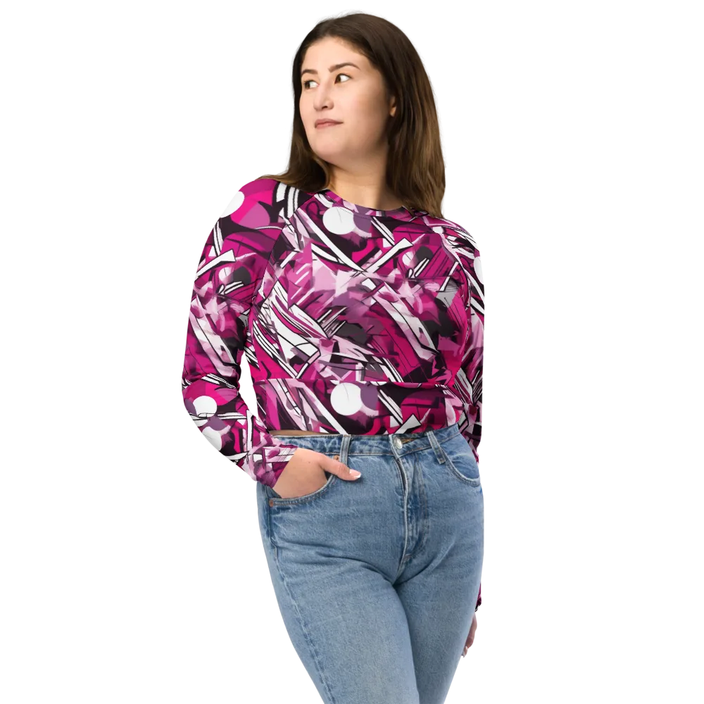 Hotwire Bloom on Long Sleeve Crop Top — Front