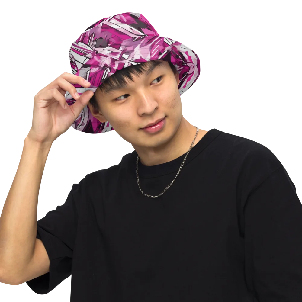 Hotwire Bloom on Reversible Bucket Hat — Front Inside