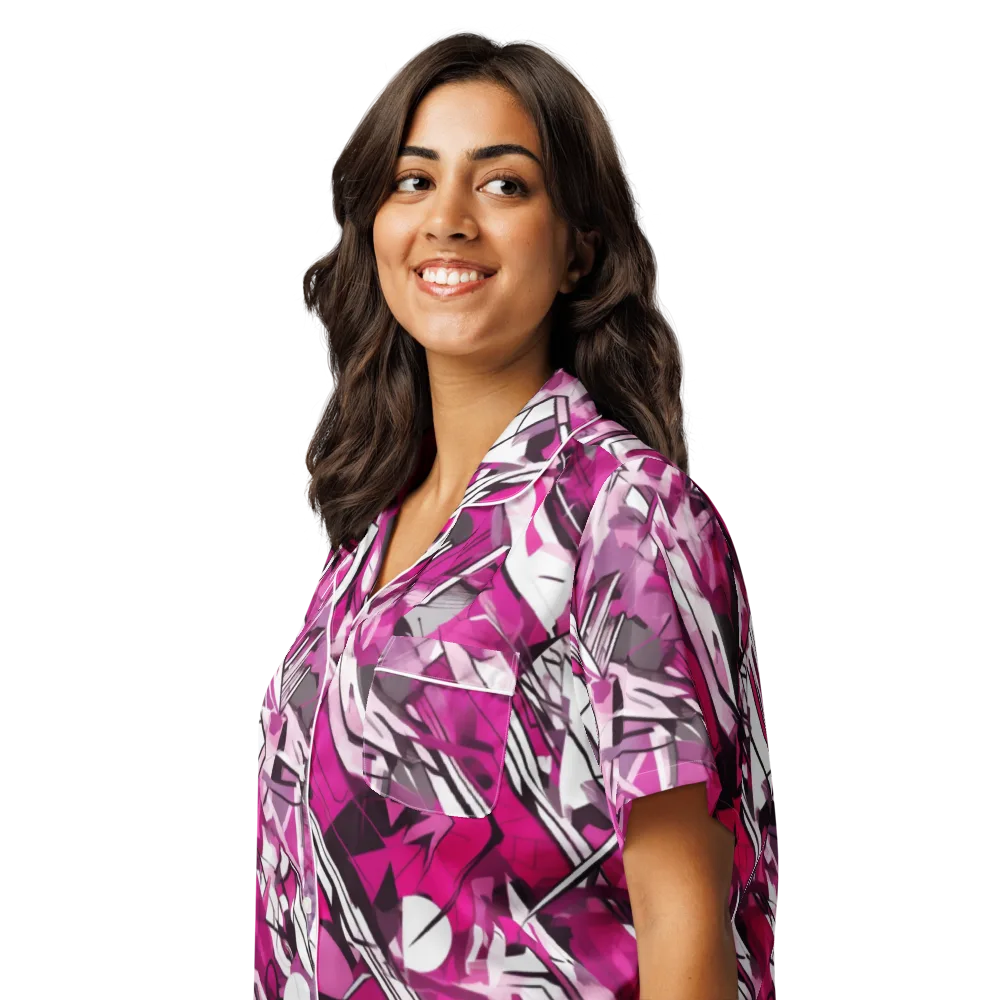 Hotwire Bloom on Women's Short Sleeve Pajama Top — Left Front