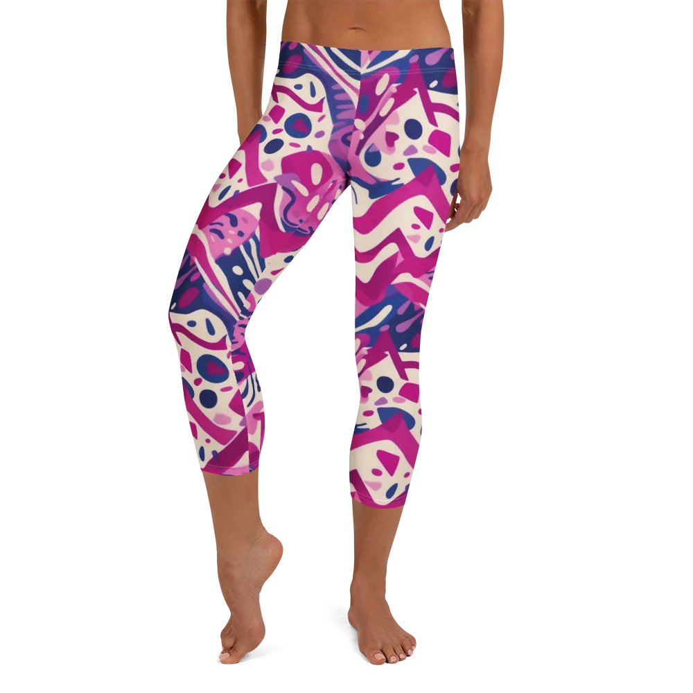 Neon Matisse on Capri Leggings — Front