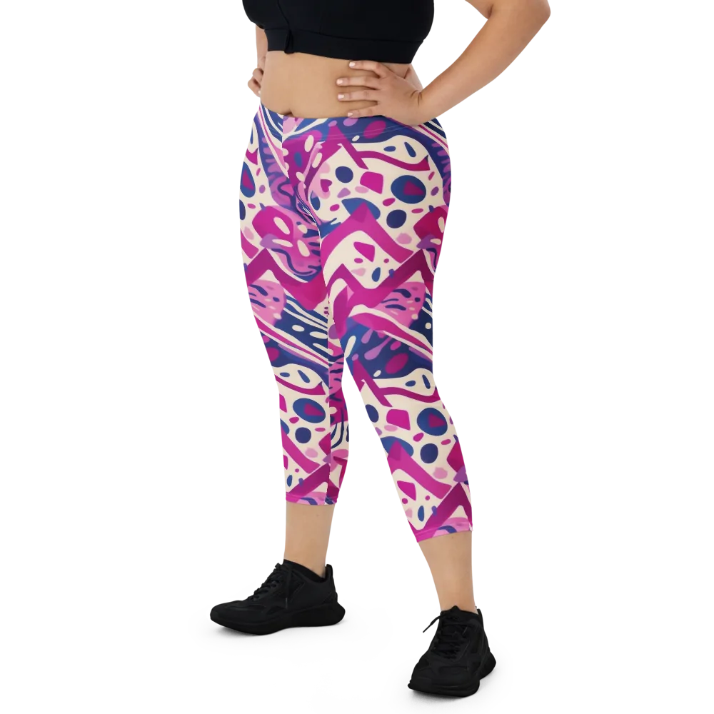 Neon Matisse on Capri Leggings — Front