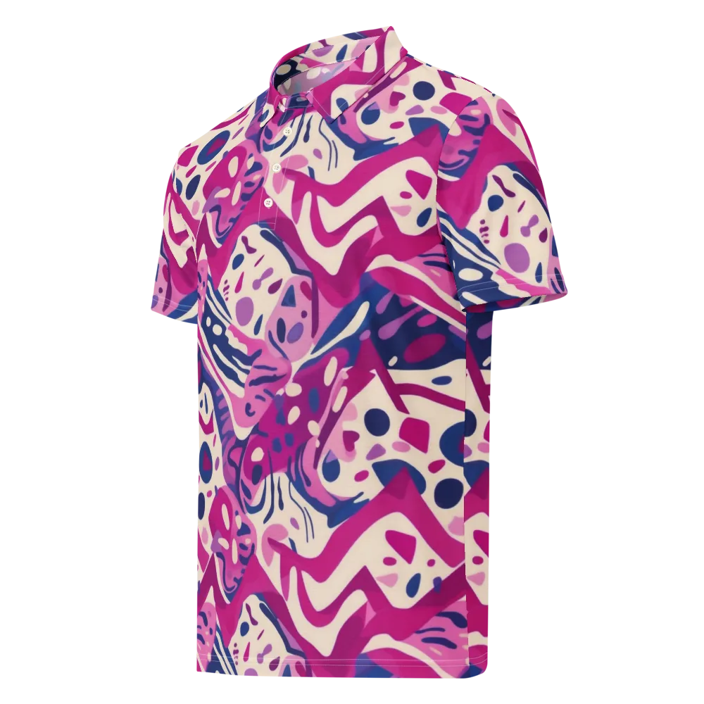 Neon Matisse on Men's Slim Fit Polo Shirt — Left Front