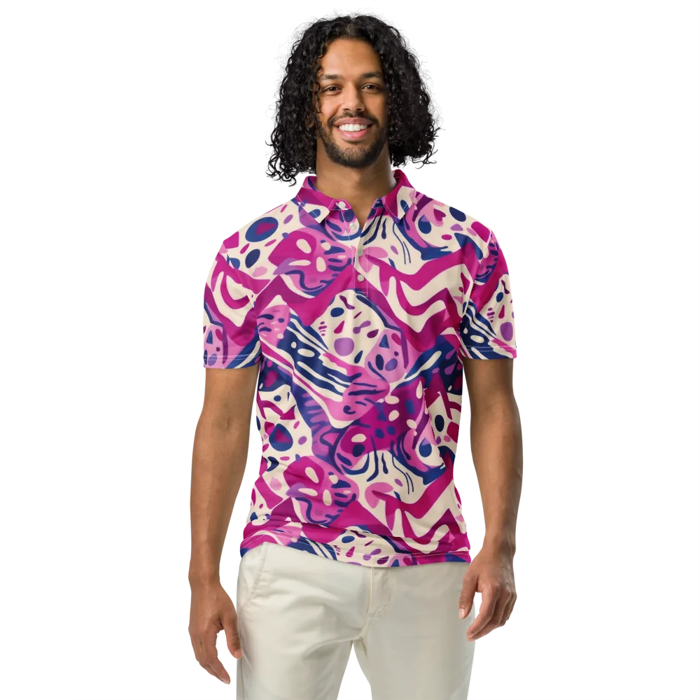 Neon Matisse on Men's Slim Fit Polo Shirt — Front
