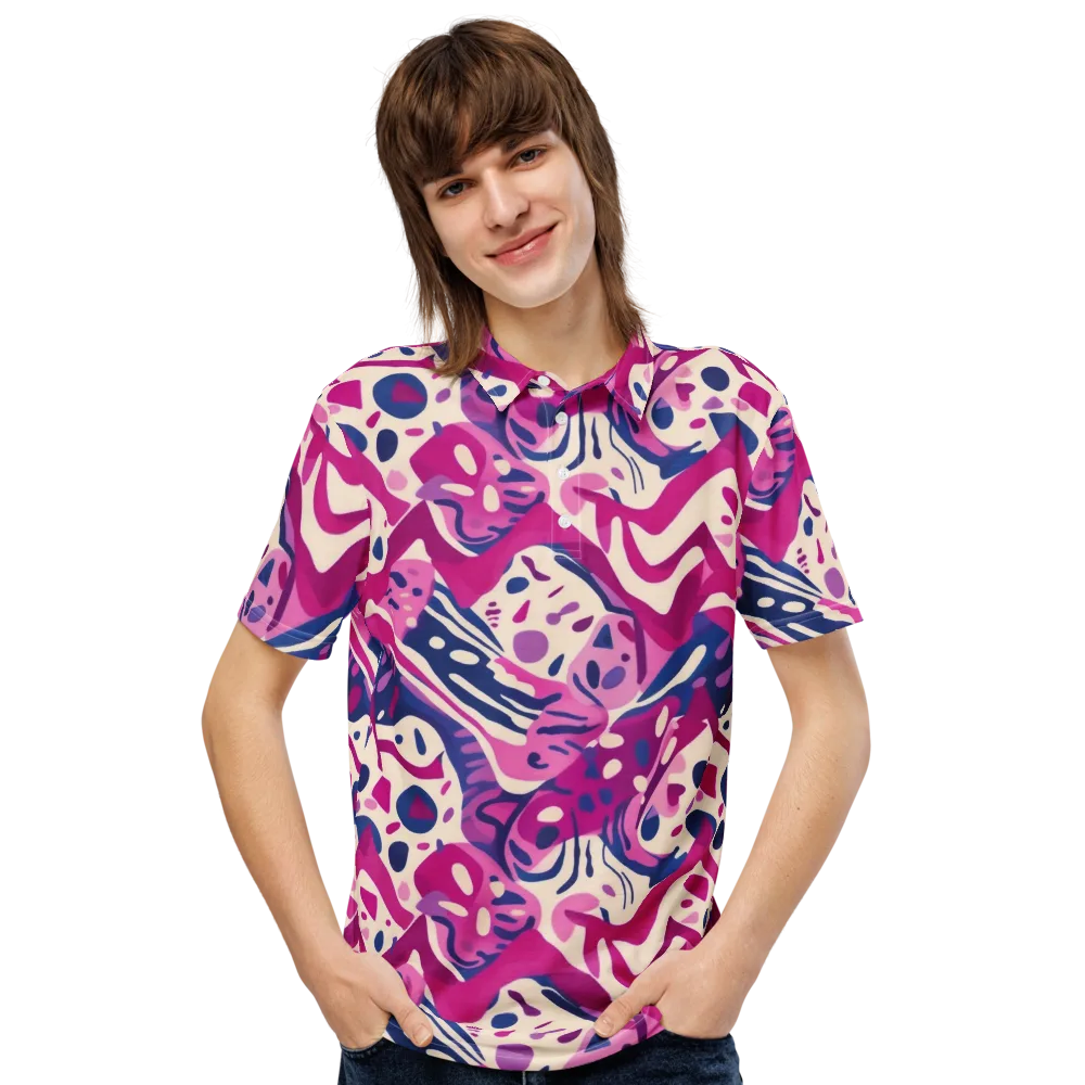 Neon Matisse on Men's Slim Fit Polo Shirt — Front