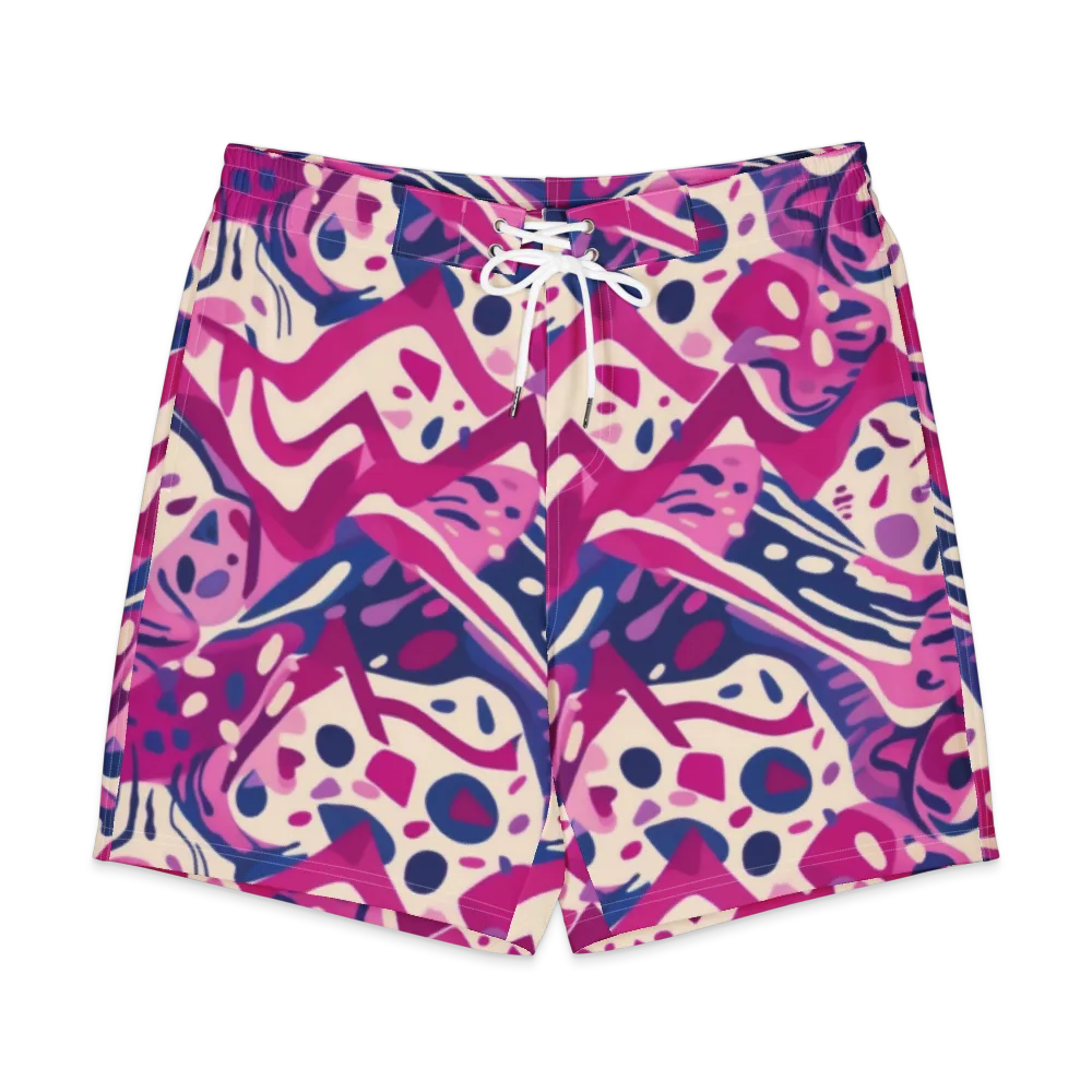 Neon Matisse on Men's Board Shorts — Front